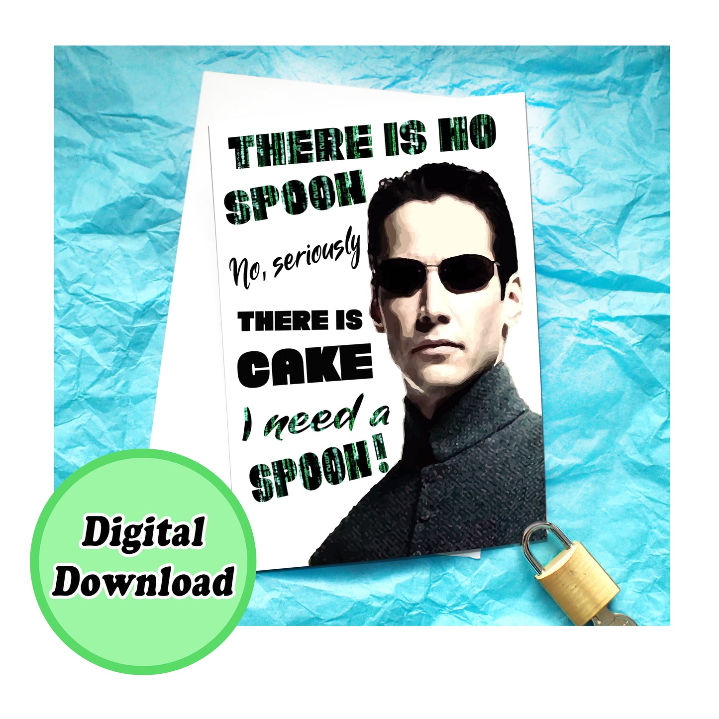 Instant Download The Matrix Funny Birthday Card KimWestARt