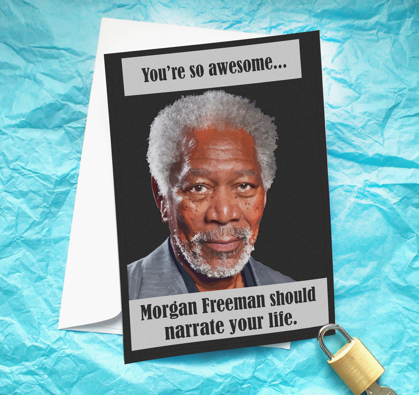 Morgan Freeman Funny Greeting Card KimWestARt