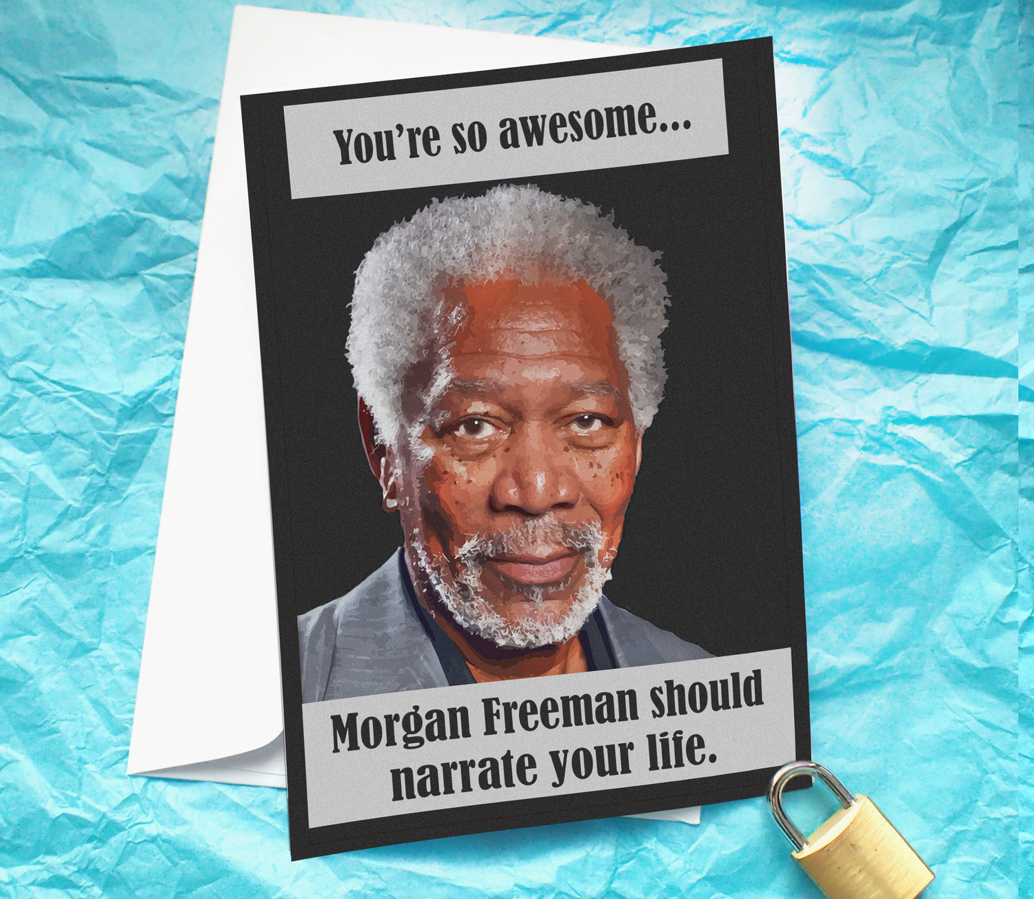 Morgan Freeman Funny Greeting Card KimWestARt