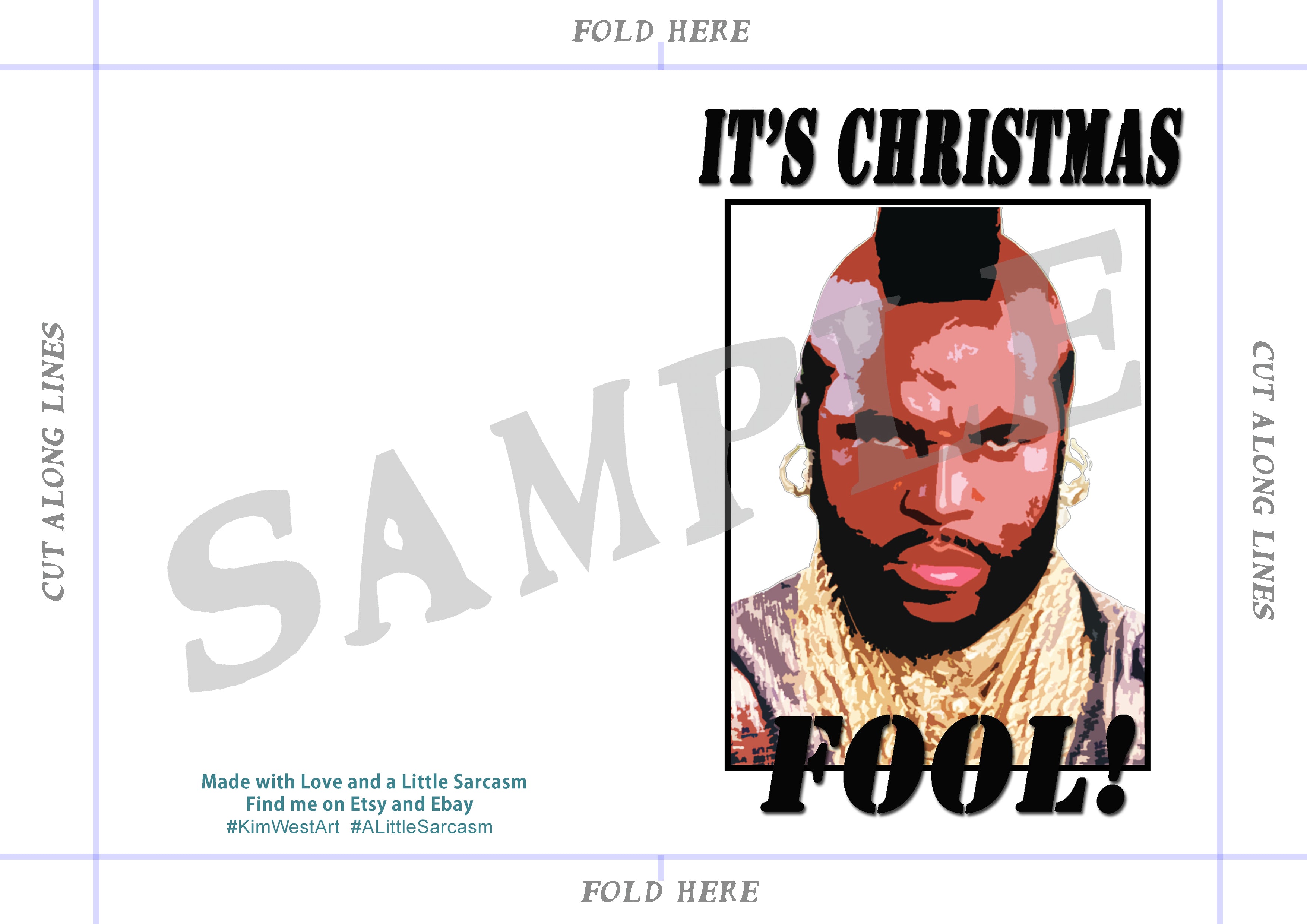 Instant Download Mr T Funny Christmas Card