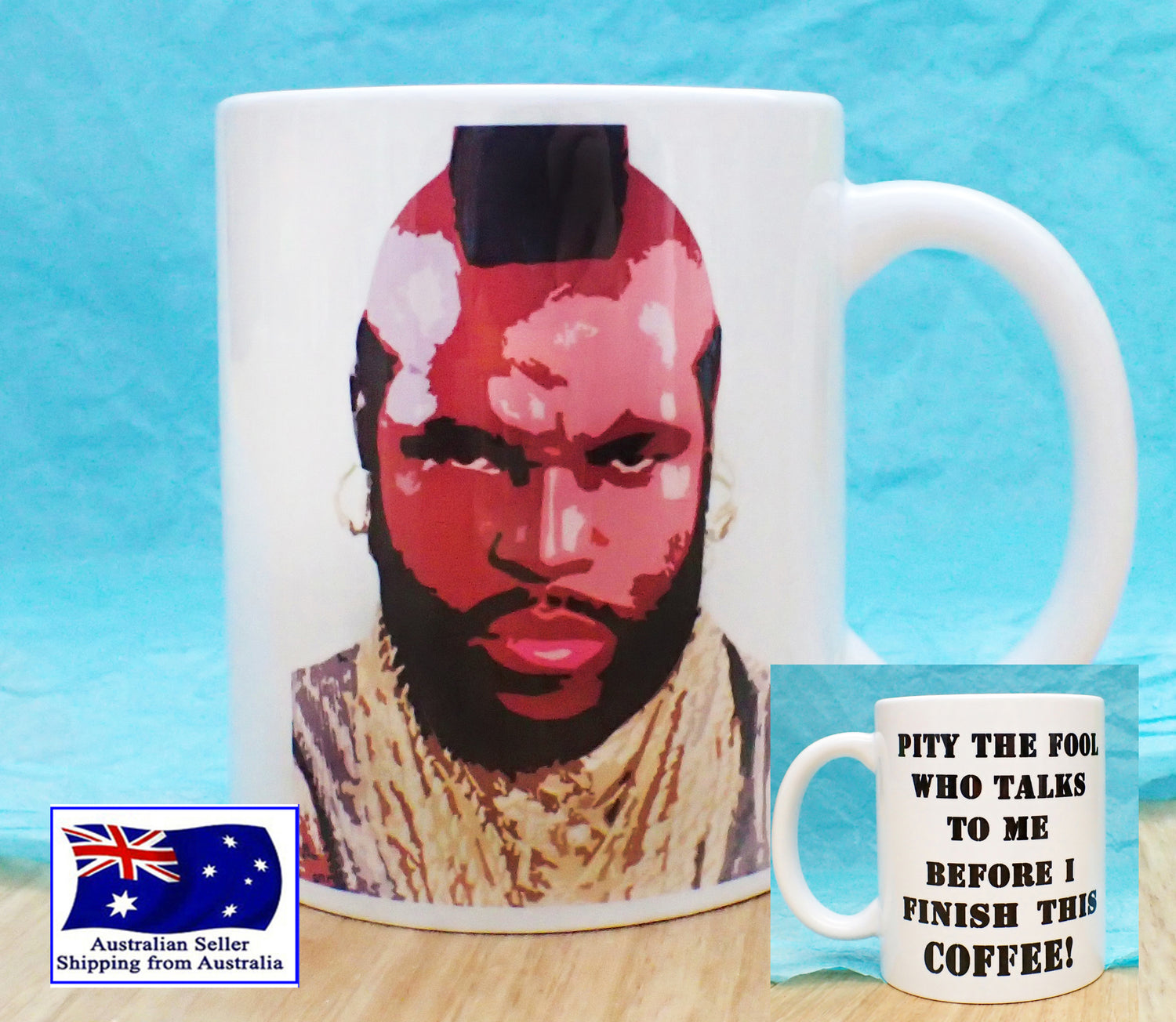 Mr T Pity the Fool Funny Coffee Mug KimWestARt