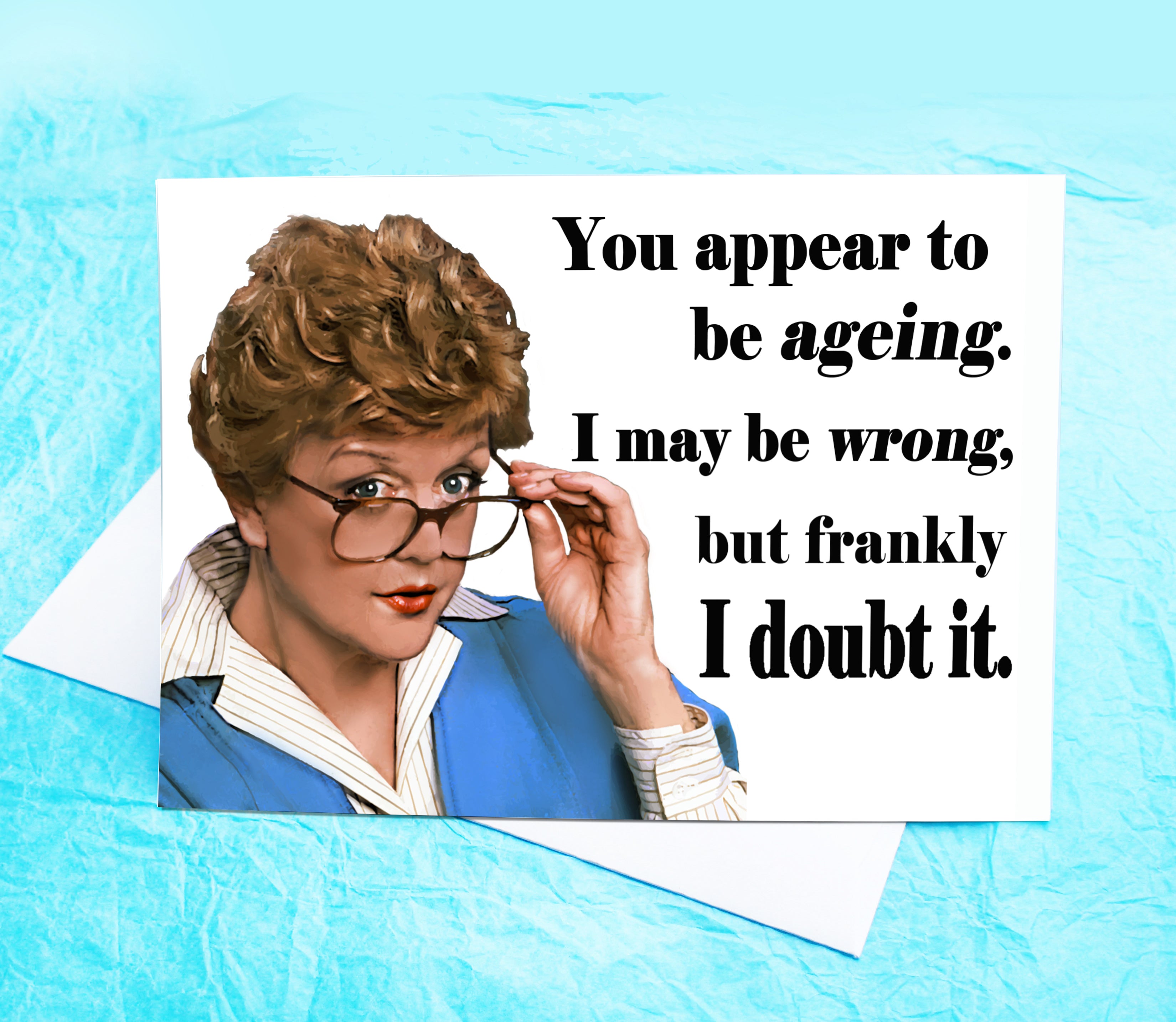 Murder She Wrote Angela Lansbury Funny Birthday Card KimWestARt