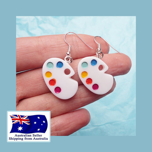 Fun Novelty Earrings Paint Palette KimWestARt