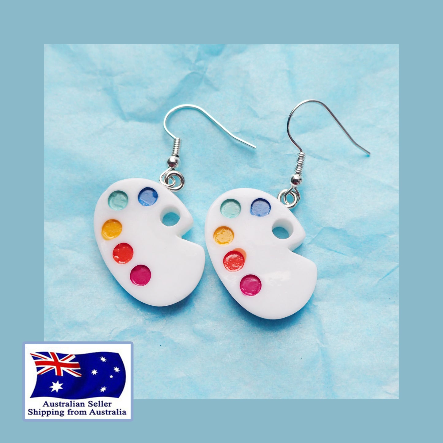 Fun Novelty Earrings Paint Palette KimWestARt