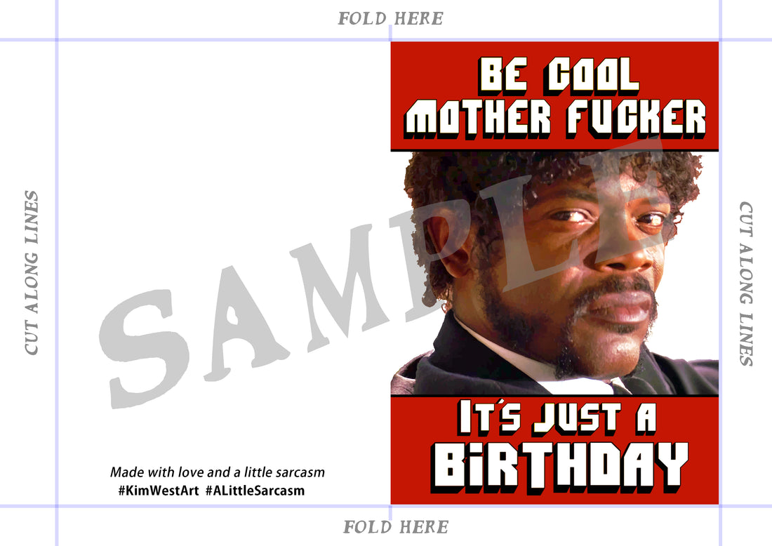 Instant Download Pulp Fiction Jules Funny Birthday Card KimWestArt