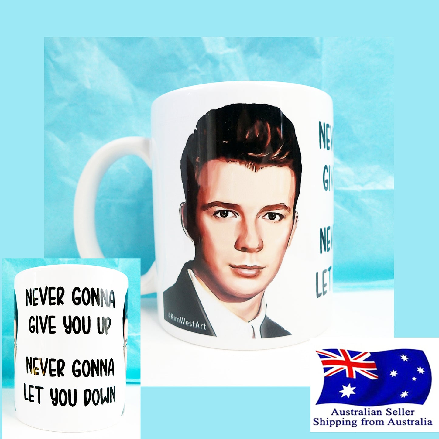 Rick Roll Funny Novelty Mug KimWestARt