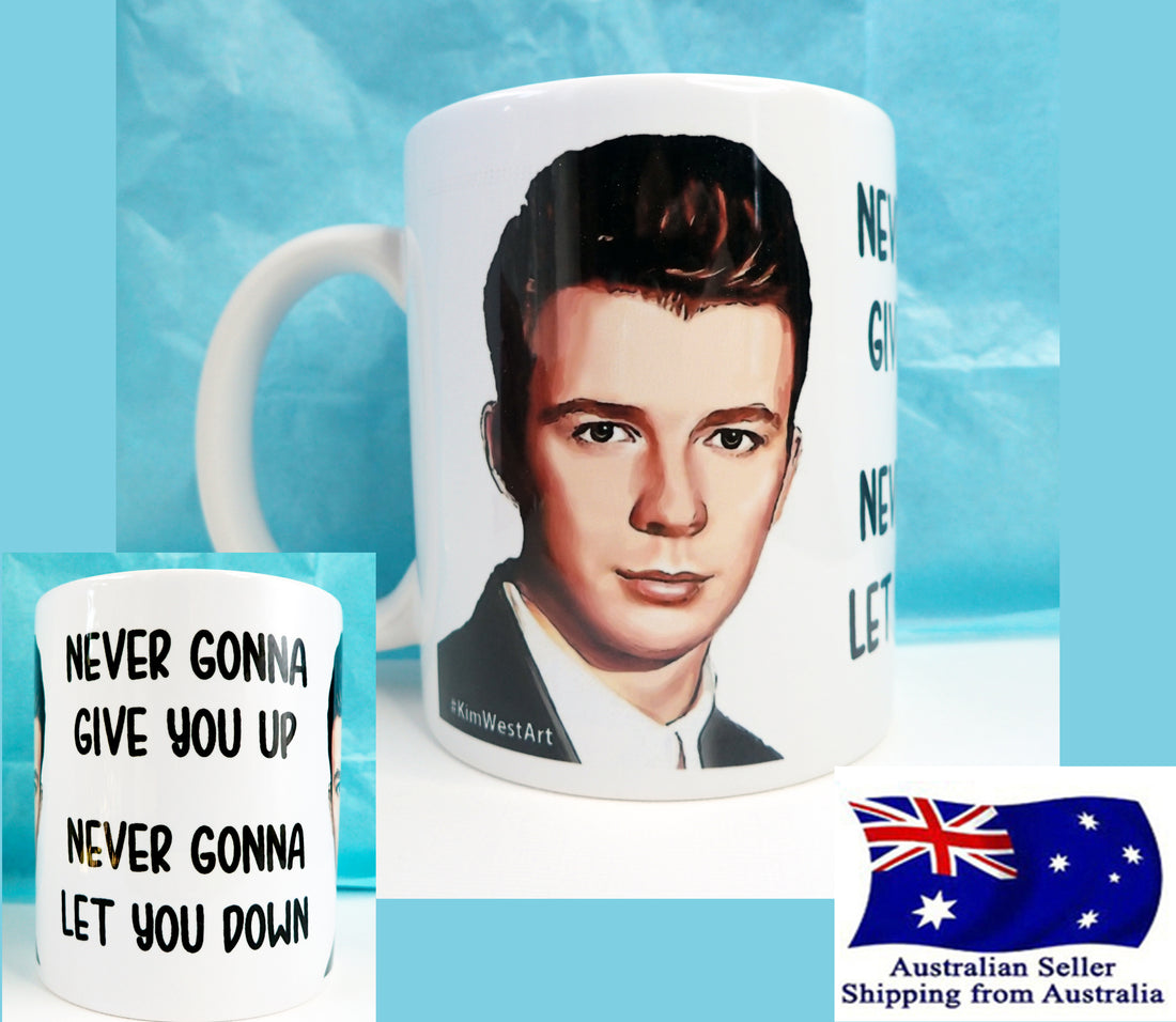 Rick Roll Funny Novelty Mug KimWestART
