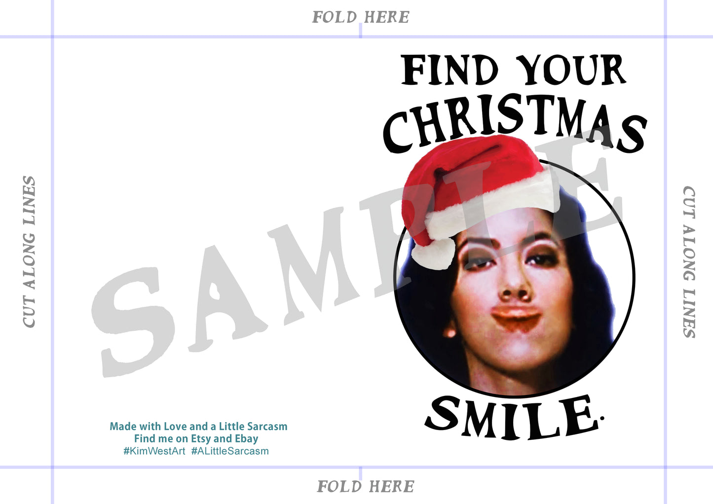 Instant Download Rosa Diaz Brooklyn Nine Nine Christmas Card KimWestARt