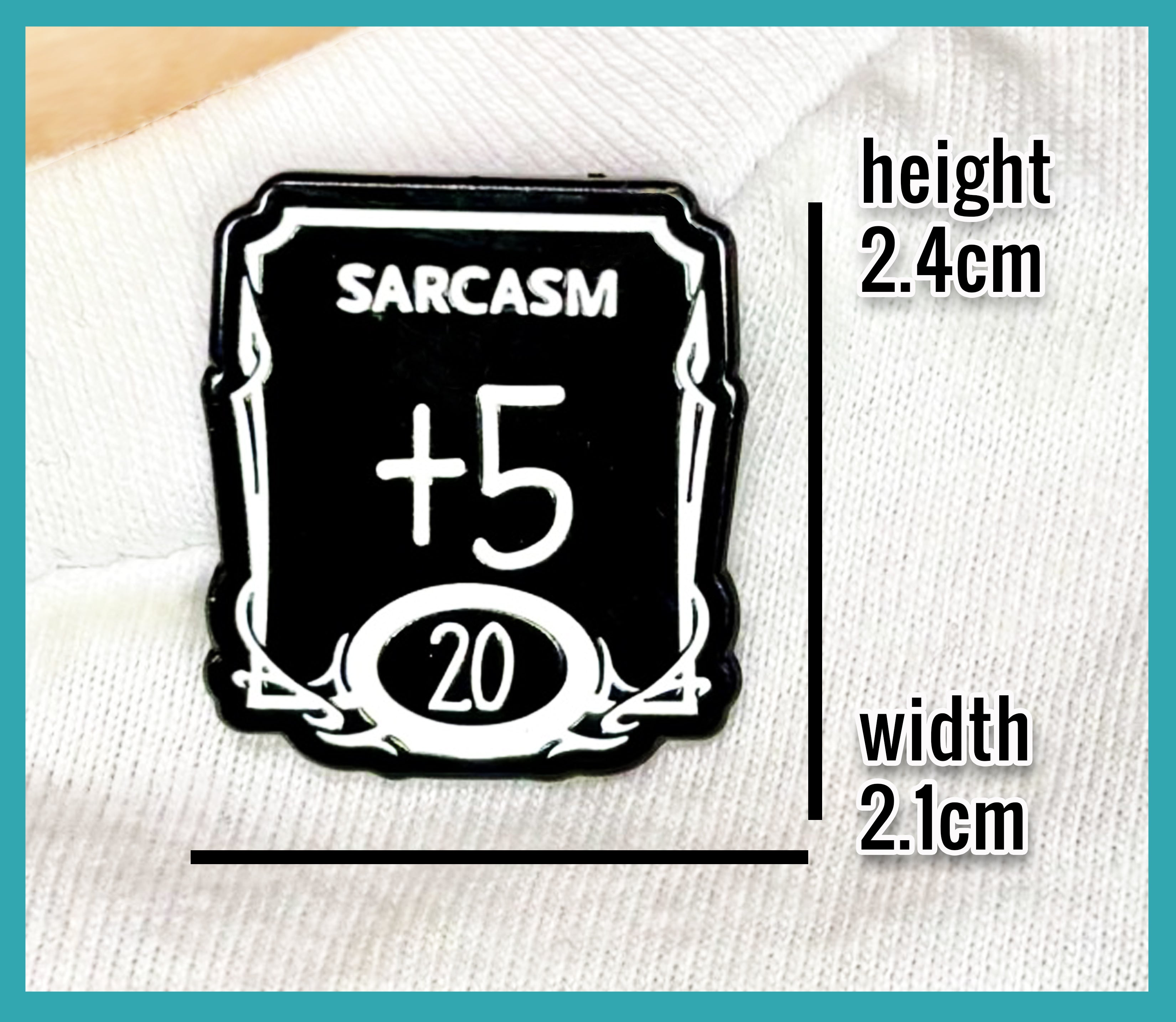 Sarcasm Dungeons and Dragons Dice Funny Enamel Pin KimWestART