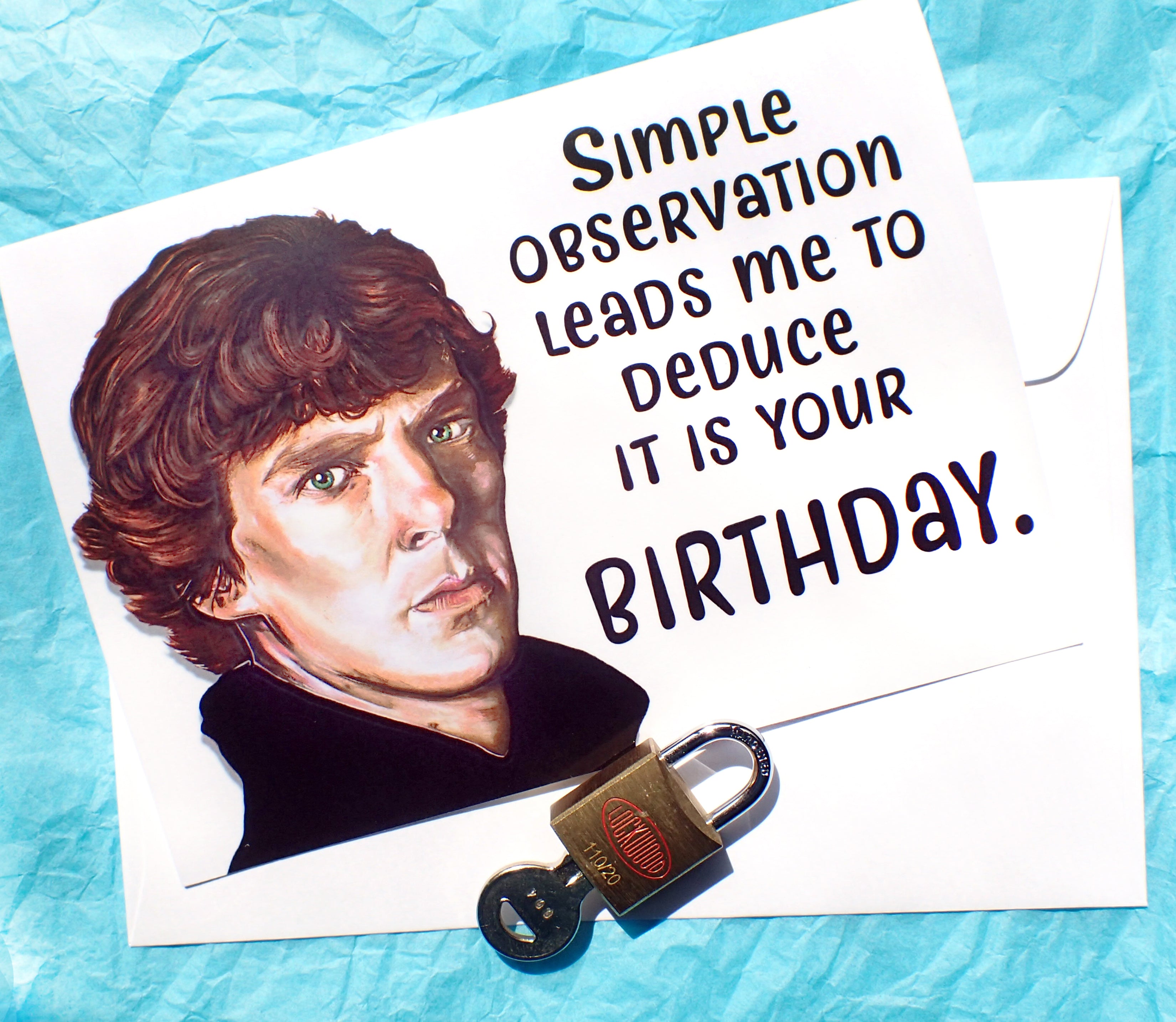 Sherlock Holmes Funny Birthday Card KimWestART