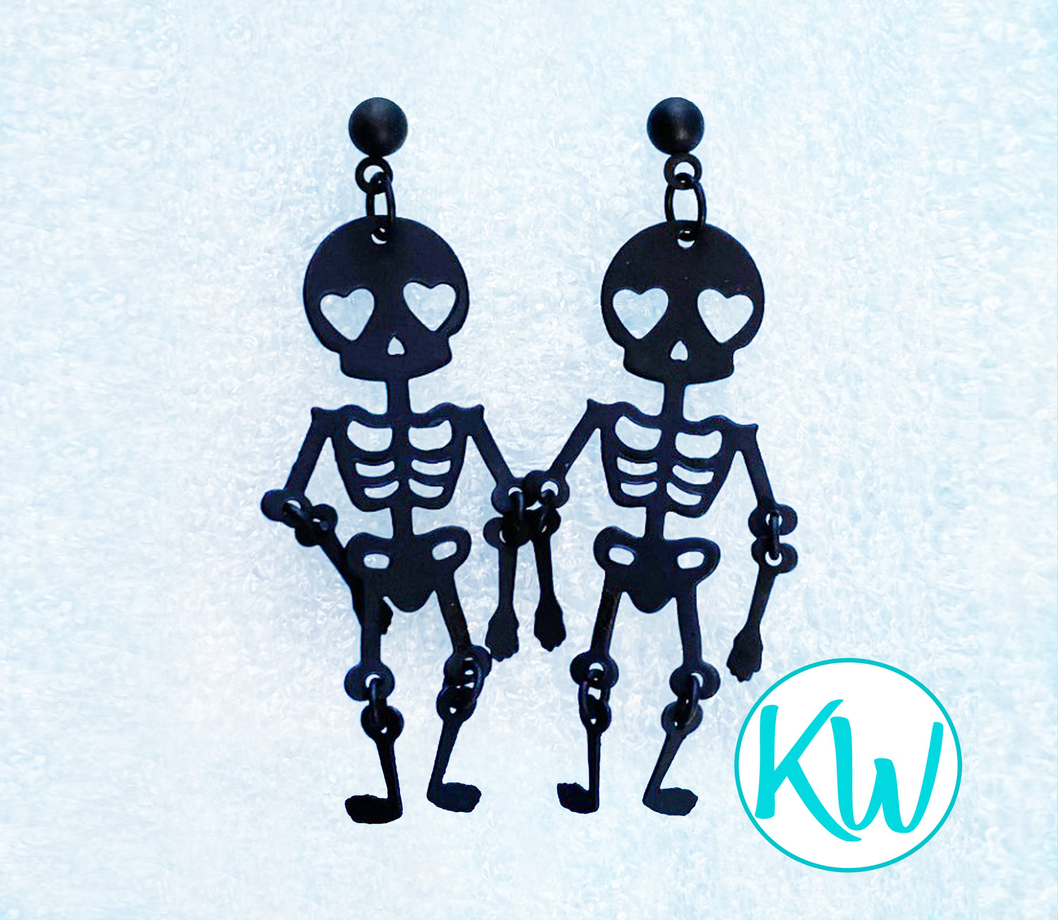 Novelty Earrings Funny Skeletons KimWestARt