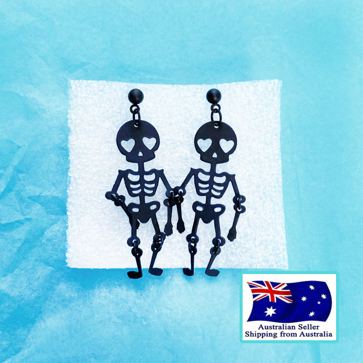 Skeleton Funny Novelty Earrings KimWestARt