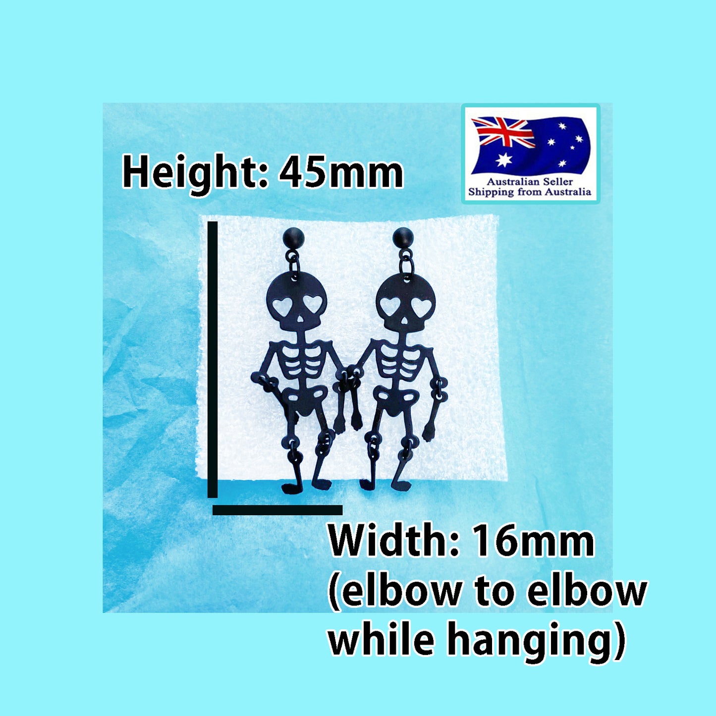 Skeleton Funny Novelty Earrings KimWestARt