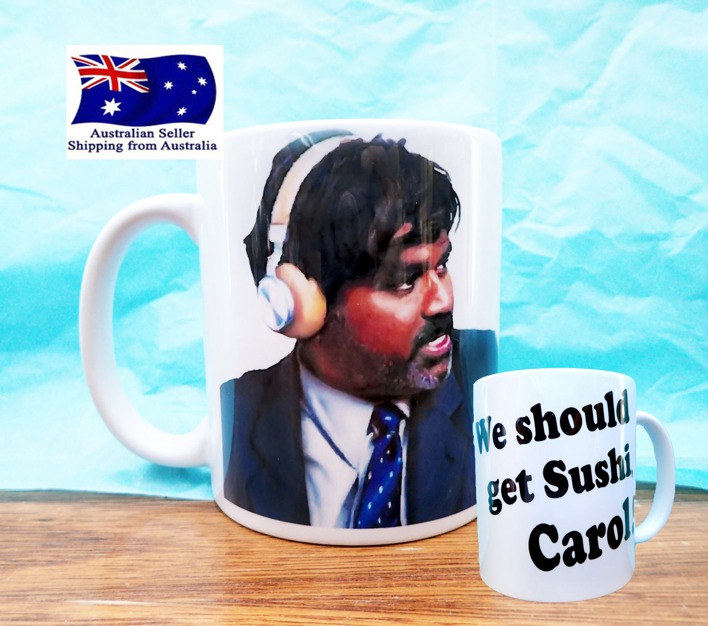 Sushi Carol Funny Novelty Mug KimWestART