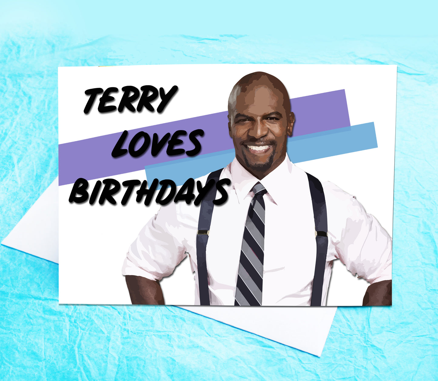 Terry Loves Birthdays Funny Birthday Card KimWestART