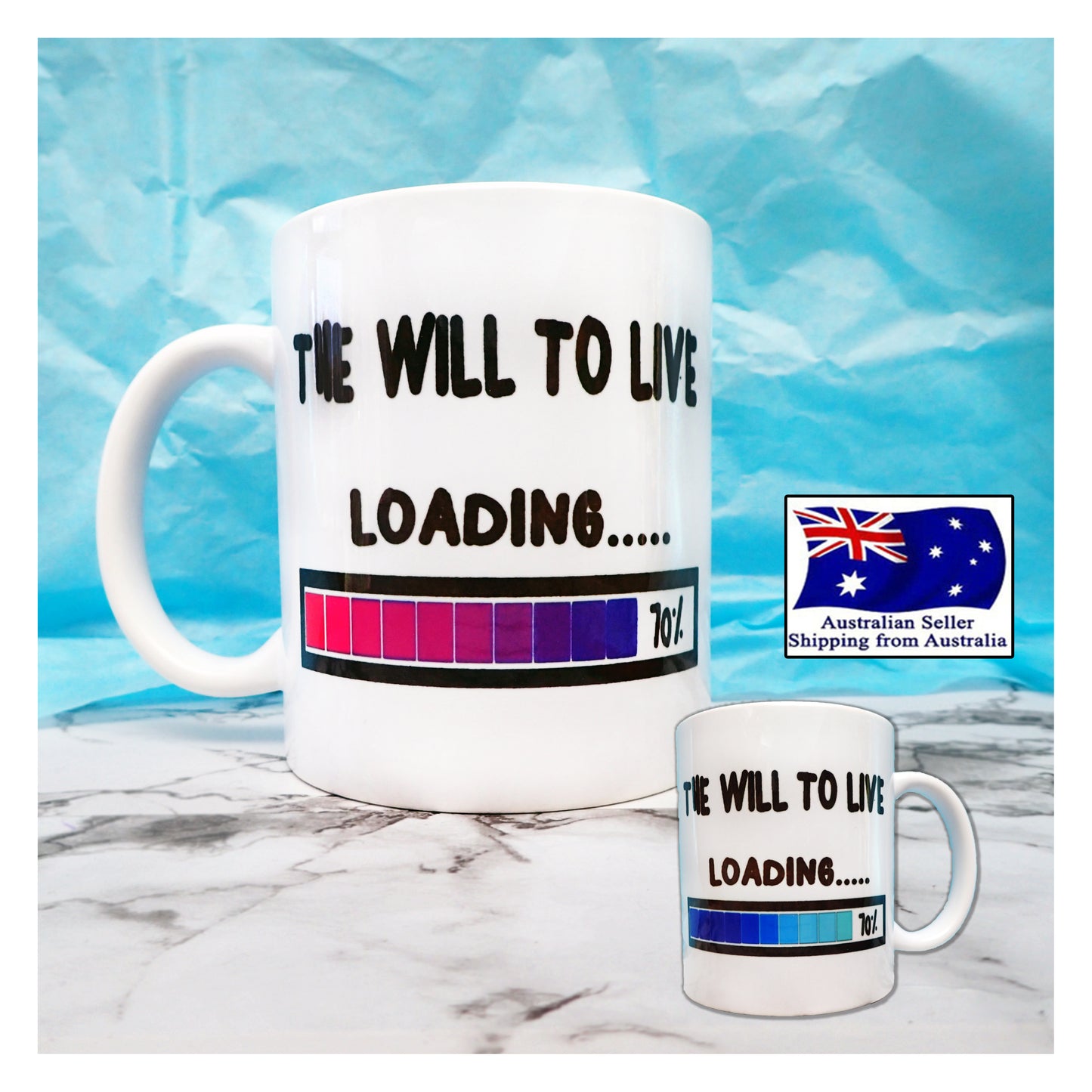 Loading The Will to Live Funny Novelty Mug KimWestARt