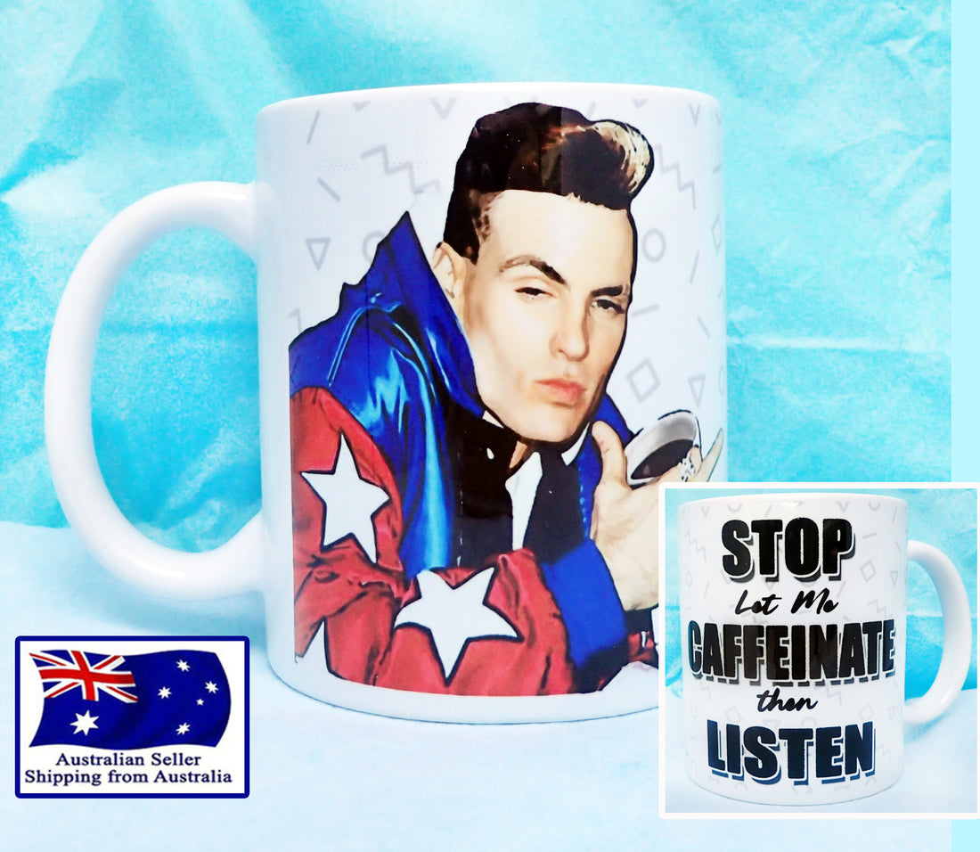 Stop Caffeinate Listen Funny Mug KimWestARt