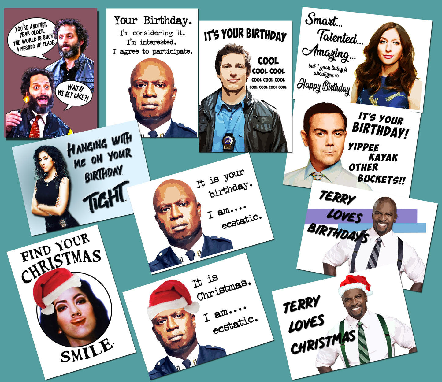 Adrian Pimento Brooklyn Nine Nine Funny Birthday Card KimWestARt