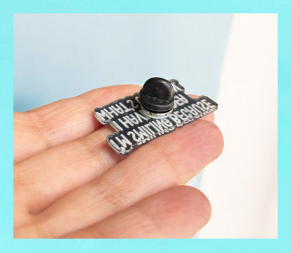 Funny Sarcastic Enamel Pin I have no idea what going on by  KimWestART