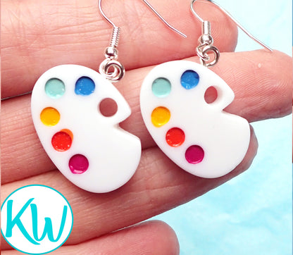 Novelty Earrings Paint Palette KimWestARt