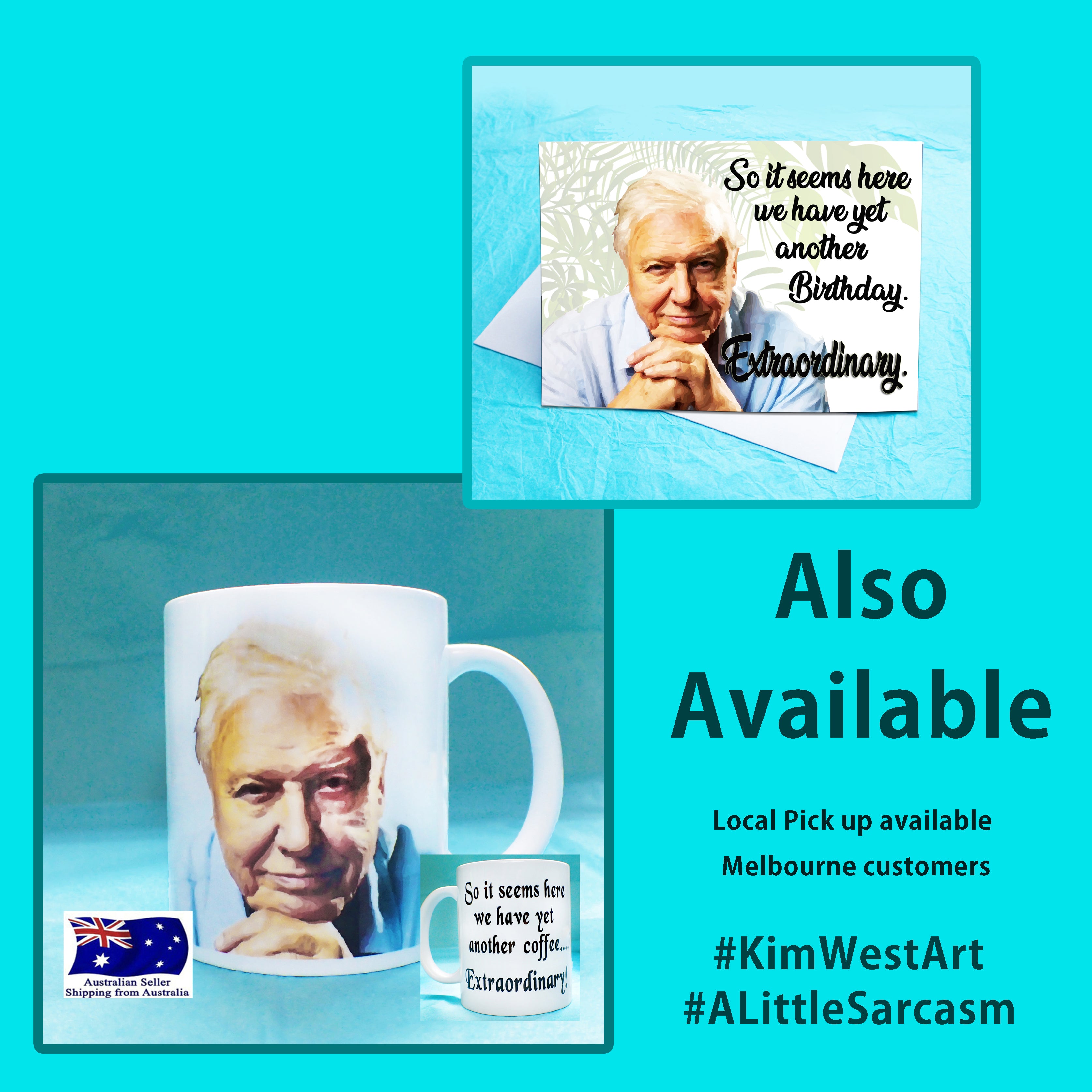 David Attenborough Funny Novelty Mug KimWestARt