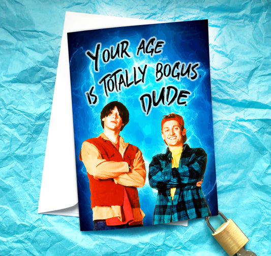 Bill and Ted Birthday Card, Funny Bill and Ted Card, KimWestArt Birthday Card, Bill and Ted Greeting Card, Humorous Bill and Ted Card, Custom Bill and Ted Card, Unique Bill and Ted Birthday Card, Funny Movie Birthday Card, Quirky Bill and Ted Card, Personalized Bill and Ted Birthday Card.