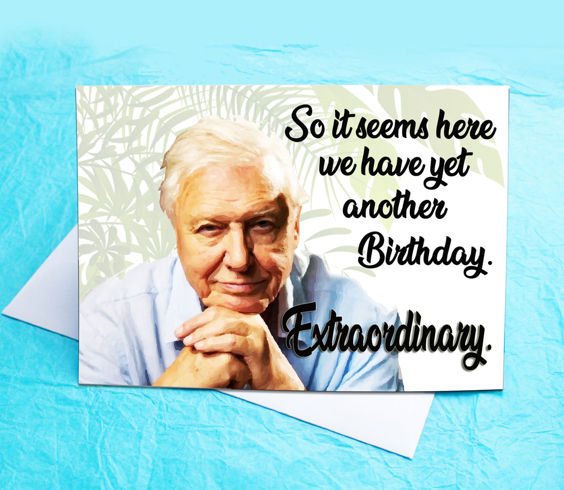 David Attenborough Funny Birthday Card KimWestARt