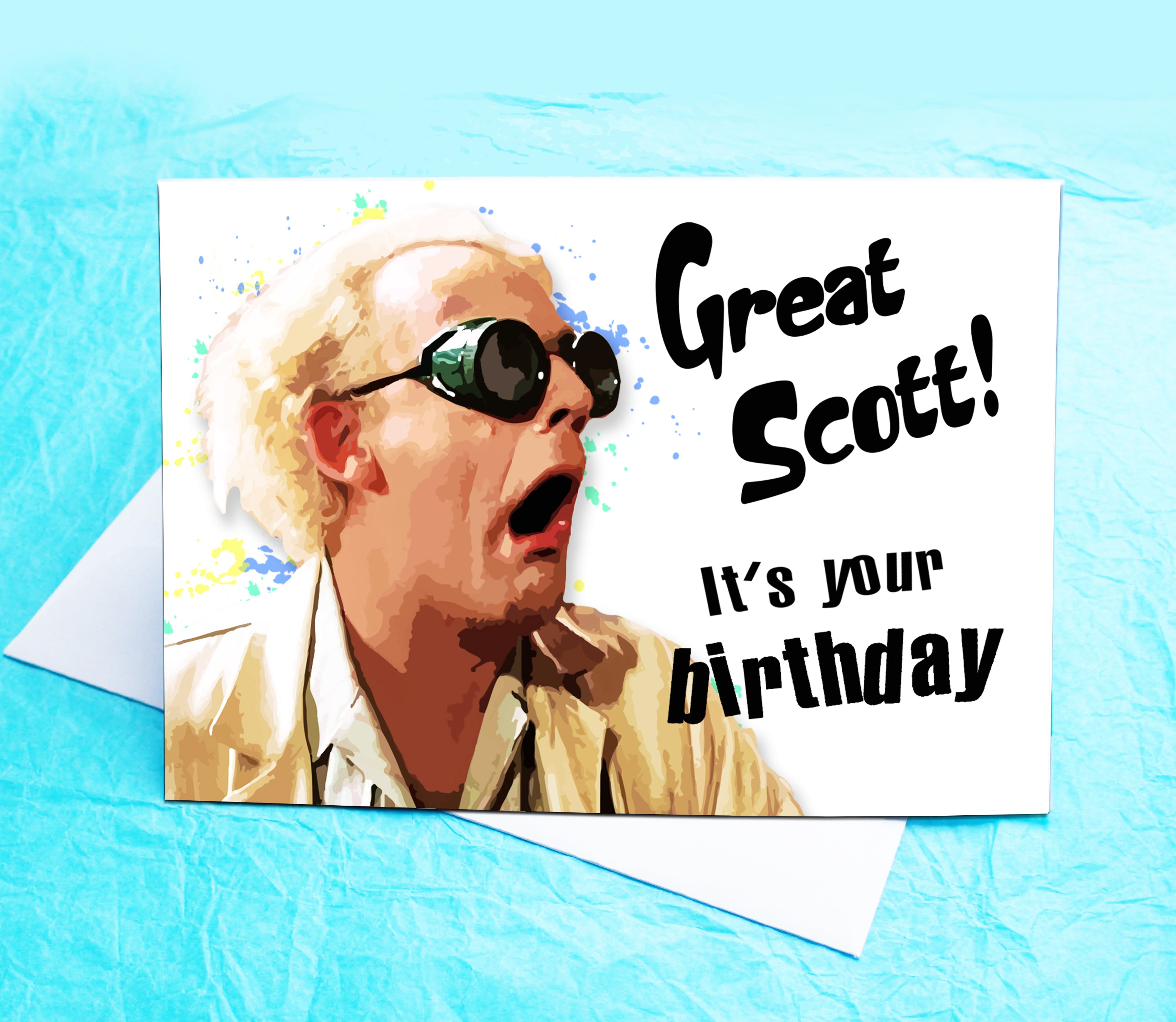 Great Scott Back to the Future Funny Birthday Card KimWestARt